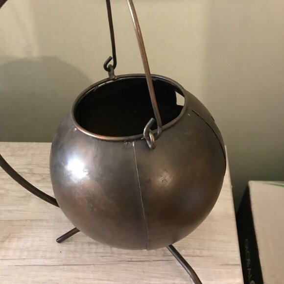 JACK O LANTERN PUMPKIN HANGING CANDLE HOLDER METAL DECOR Halloween - Picture 3 of 9